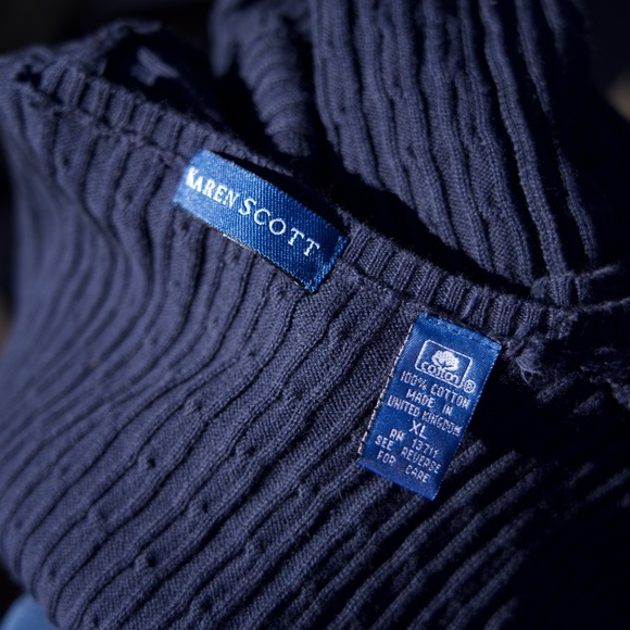 Karen Scott 100% Cotton Cable Knit Sleeveless Sweater Vest Made In UK Woman's XL - Picture 14 of 14